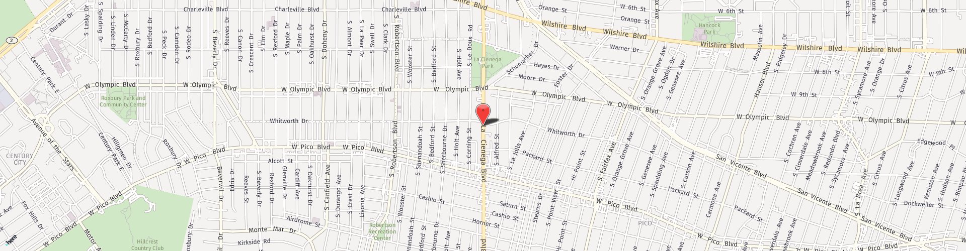 Location Map: 1100 S La Cienega Blvd. Los Angeles, CA 90035