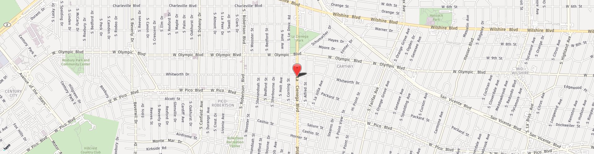 Location Map: 1100 S La Cienega Blvd. Los Angeles, CA 90035